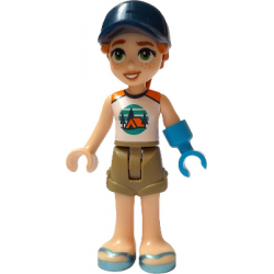 Friends Autumn - White and Orange Sleeveless Top with Tent, Dark Tan Shorts, Metallic Light Blue San – ПРИЯТЕЛИ