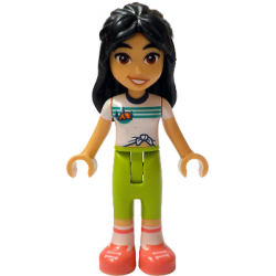 Friends Liann - White Knotted T-Shirt with Tent, Lime Trousers, Coral Shoes – ПРИЯТЕЛИ