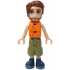Friends Jonathan - White T-Shirt with Tent, Olive Green Cropped Trousers, Dark Blue Shoes, Orange Li – ПРИЯТЕЛИ
