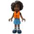 Friends Aliya - White T-Shirt with Tent, Medium Blue Shorts, Dark Blue Shoes, Orange Life Jacket – ПРИЯТЕЛИ