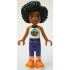 Friends Jamila - White Sleeveless Top with Tent, Dark Purple Trousers, Orange Shoes – ПРИЯТЕЛИ