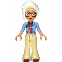 Friends Renee - Light Blue Jacket, Tan Trousers Bell-Bottoms, Dark Red Shoes – ПРИЯТЕЛИ