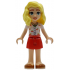 Friends Matilde - White Top with Cherries, Red Skirt, Dark Orange Shoes – ПРИЯТЕЛИ