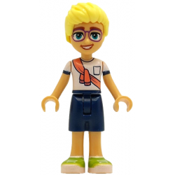 Friends Olly - White Shirt with Coral Scarf, Dark Blue Shorts, Lime Shoes – ПРИЯТЕЛИ