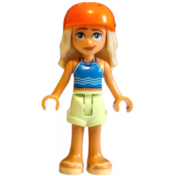 Friends Sage - Blue Tank Top, Yellowish Green Shorts, Bright Light Yellow Sandals, Reddish Orange Bicycle Helmet – ПРИЯТЕЛИ