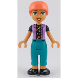 Friends Nova - Medium Lavender Vest over Black Shirt, Dark Turquoise Trousers, Coral Helmet – ПРИЯТЕЛИ