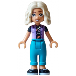 Friends Nova - Medium Lavender Vest over Black Shirt, Dark Turquoise Trousers, Tan Hair – ПРИЯТЕЛИ