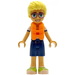 Friends Olly - White Shirt with Coral Scarf, Dark Blue Shorts, Lime Shoes, Orange Life Jacket – ПРИЯТЕЛИ