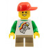 Classic Space Minifigure Floating Pattern, Short Dark Tan Legs, Red Short Bill Cap with Seams – МАРКА ЛЕГО