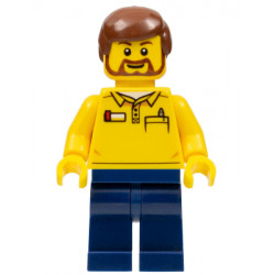LEGO Store Employee, Dark Blue Legs, Brown Beard – МАРКА ЛЕГО