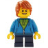 Child - Boy, Dark Azure Hoodie, Dark Blue Short Legs, Dark Orange Tousled Hair, Freckles, Smile with Teeth – МАРКА ЛЕГО