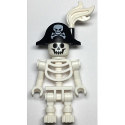 Skeleton - Standard Skull, Bent Arms Vertical Grip, Black Bicorne Hat with Skull and Crossbones, White Plume – ПРИЯТЕЛИ