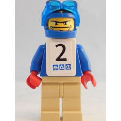 Snowboarder, Blue Shirt, Tan Legs, White Vest, Number 2 Sticker on Both Sides – СПОРТ