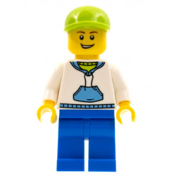 White Hoodie with Medium Blue Pocket, Blue Legs, Lime Short Bill Cap – ПРАЗНИЦИ И СЪБИТИЯ