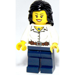 Female White Blouse with Belt, Dark Blue Legs – ПРАЗНИЦИ И СЪБИТИЯ