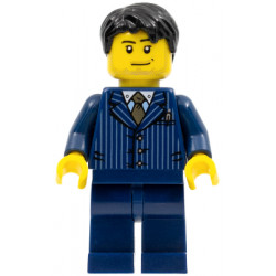 Businessman - Pinstripe Jacket and Gold Tie, Dark Blue Legs, Black Short Tousled Hair, Smirk and Stubble – ПРАЗНИЦИ И СЪБИТИЯ
