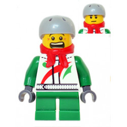 Octan - Jacket with Red and Green Stripe, Green Short Legs, Red Bandana, Helmet Sports with Vent Holes, Brown Eye Corner Crinkles – ПРАЗНИЦИ И СЪБИТИЯ