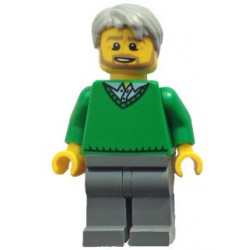 Green V-Neck Sweater, Dark Bluish Gray Legs, Light Bluish Gray Short Tousled Hair, Beard (Thanksgiving Pop) – ПРАЗНИЦИ И СЪБИТИЯ