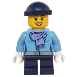 Medium Blue Jacket with Light Purple Scarf, Dark Blue Short Legs, Dark Blue Knit Cap – ПРАЗНИЦИ И СЪБИТИЯ