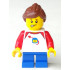 Girl - Shirt with Red Collar, Spaceship Orbiting Classic Space Helmet, Blue Short Legs, Ponytail and Swept Sideways Fringe, Freckles – ПРАЗНИЦИ И СЪБИТИЯ