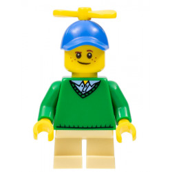 Boy - Freckles, Green Sweater, Tan Short Legs, Blue Cap with Tiny Yellow Propeller – ПРАЗНИЦИ И СЪБИТИЯ