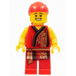 Lion Dance Musician, Red Head Wrap, Smile, Red Robe with Gold Dragon – ПРАЗНИЦИ И СЪБИТИЯ