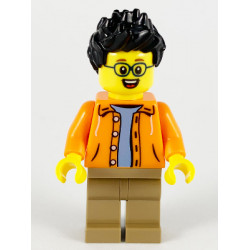 Man, Black Spiky Hair, Glasses, Orange Jacket, Sand Blue Shirt, Dark Tan Legs – ПРАЗНИЦИ И СЪБИТИЯ
