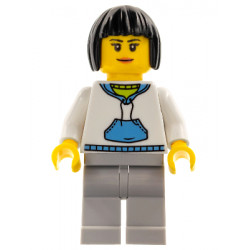 Woman, Black Hair, White Hoodie with Medium Blue Pocket, Light Bluish Gray Legs – ПРАЗНИЦИ И СЪБИТИЯ