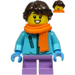 Girl - Medium Azure Winter Jacket, Medium Lavender Short Legs, Dark Brown Hair, Orange Scarf – ПРАЗНИЦИ И СЪБИТИЯ