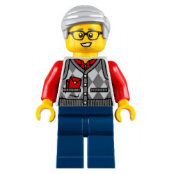 Grandfather, Argyle Cardigan over Red Shirt, Dark Blue Legs, Light Bluish Gray Hair – ПРАЗНИЦИ И СЪБИТИЯ