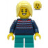 Girl - Dark Blue Knit Sweater, Dark Turquoise Short Legs, Bright Light Yellow Hair – МАРКА ЛЕГО