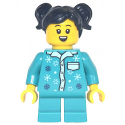 Girl - Dark Turquoise Pajamas, Dark Turquoise Short Legs, Black Pigtails – ПРАЗНИЦИ И СЪБИТИЯ