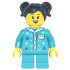 Girl - Dark Turquoise Pajamas, Dark Turquoise Short Legs, Black Pigtails – ПРАЗНИЦИ И СЪБИТИЯ