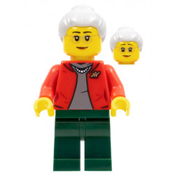 Grandmother, Red Jacket, Dark Bluish Gray Shirt, Dark Green Legs, Light Bluish Gray Hair, Glasses – ПРАЗНИЦИ И СЪБИТИЯ