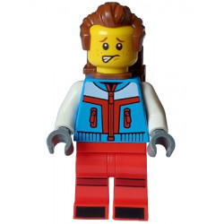 Tourist - Male, Dark Azure Jacket, Red Legs with Dark Red Stripes on Knees, Reddish Brown Swept Back Hair, Freckles, Backpack – ПРАЗНИЦИ И СЪБИТИЯ