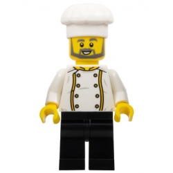 Chef - Jacket with Bright Light Orange Trim, Gold Buttons and Dragon on Back, Black Legs, Dark Bluish Gray Beard – ПРАЗНИЦИ И СЪБИТИЯ