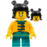 Child - Girl, Bright Light Orange Tang Jacket, Dark Turquoise Short Legs, Black Hair with Buns – ПРАЗНИЦИ И СЪБИТИЯ
