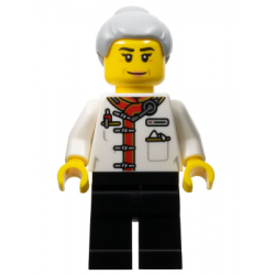 Restaurant Worker - Female, White Uniform Jacket, Black Legs, Light Bluish Gray Hair with Top Knot Bun – ПРАЗНИЦИ И СЪБИТИЯ