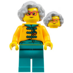 Flower Seller - Female, Bright Light Orange Tang Jacket, Dark Turquoise Legs, Light Bluish Gray Hair, Red Glasses – ПРАЗНИЦИ И СЪБИТИЯ
