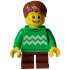 Child - Boy, Bright Green Sweater with Bright Light Yellow Zigzag Lines, Reddish Brown Short Legs and Hair Tousled with Side Part, Freckles – ПРАЗНИЦИ И СЪБИТИЯ
