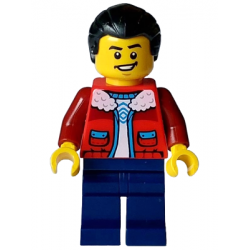 Man - Red Jacket with White Fleece Collar, Dark Blue Legs, Black Hair Ponytail – ПРАЗНИЦИ И СЪБИТИЯ