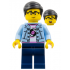Man - Bright Light Blue Jacket, White Shirt with Record, Dark Blue Legs, Black Hair, Glasses – ПРАЗНИЦИ И СЪБИТИЯ