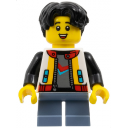 Child - Boy, White Jacket with Black Sleeves, Sand Blue Short Legs, Black Hair – ПРАЗНИЦИ И СЪБИТИЯ