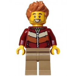 Holiday Express Train Passenger - Male, Dark Red Jacket, Dark Tan Legs, Medium Nougat Hair – ПРАЗНИЦИ И СЪБИТИЯ