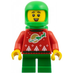 Elf - Red Holiday Sweater with Reindeer, Bright Green Helmet and Air Tanks – ПРАЗНИЦИ И СЪБИТИЯ