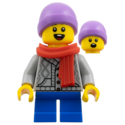 Boy - Medium Lavender Beanie, Red Scarf, Light Bluish Gray Cardigan, Blue Short Legs – ПРАЗНИЦИ И СЪБИТИЯ