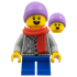 Boy - Medium Lavender Beanie, Red Scarf, Light Bluish Gray Cardigan, Blue Short Legs – ПРАЗНИЦИ И СЪБИТИЯ