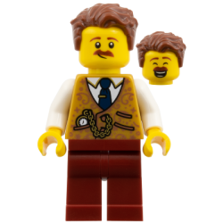Shopkeeper - Reddish Brown Hair, Moustache, Pearl Gold Vest, Dark Red Legs – ПРАЗНИЦИ И СЪБИТИЯ
