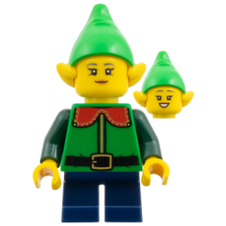 Elf - Female, Bright Green Hat, Green Top with Red Collar, Dark Blue Short Legs – ПРАЗНИЦИ И СЪБИТИЯ