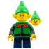 Elf - Female, Bright Green Hat, Green Top with Red Collar, Dark Blue Short Legs – ПРАЗНИЦИ И СЪБИТИЯ